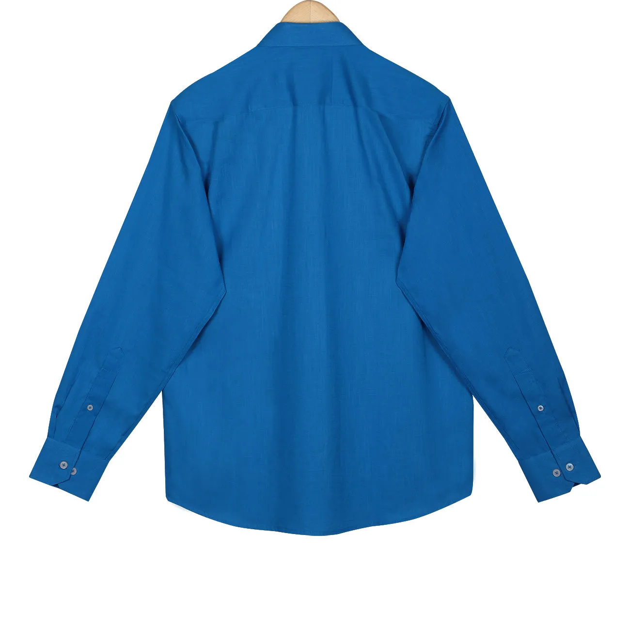 Sapphire Blue Button Down Cotton Linen Shirt