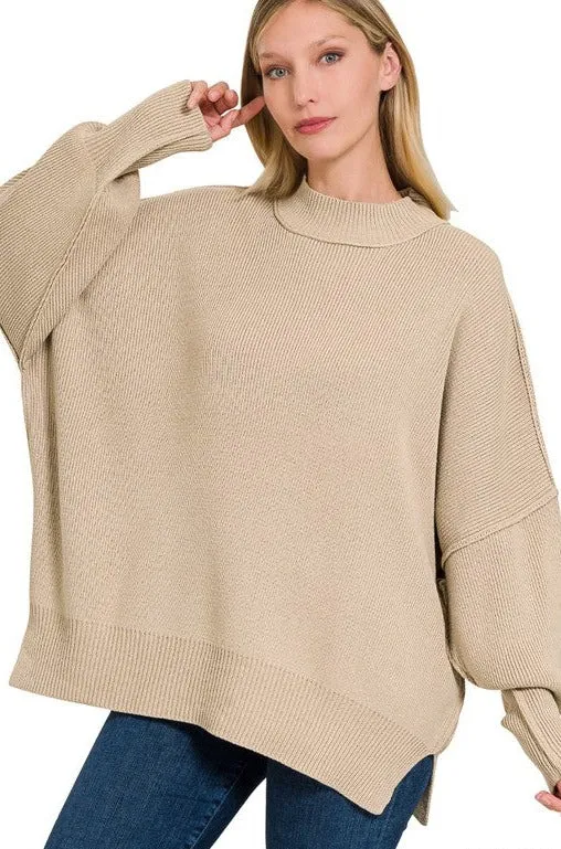 Stylish Comfy Fashion Side Slit Oversized Sweater