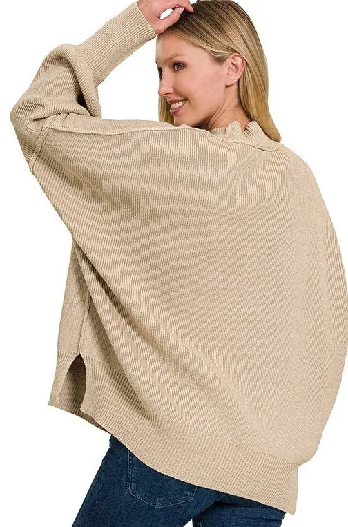 Stylish Comfy Fashion Side Slit Oversized Sweater