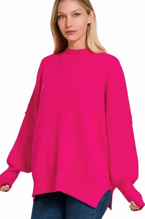 Stylish Comfy Fashion Side Slit Oversized Sweater