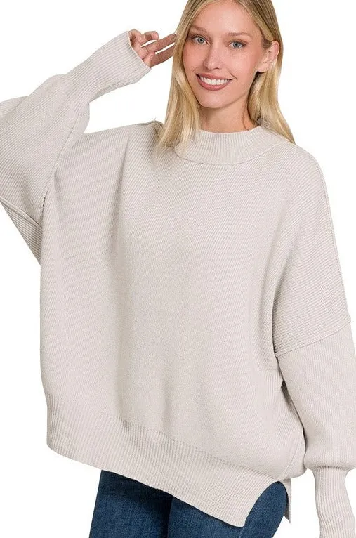 Stylish Comfy Fashion Side Slit Oversized Sweater