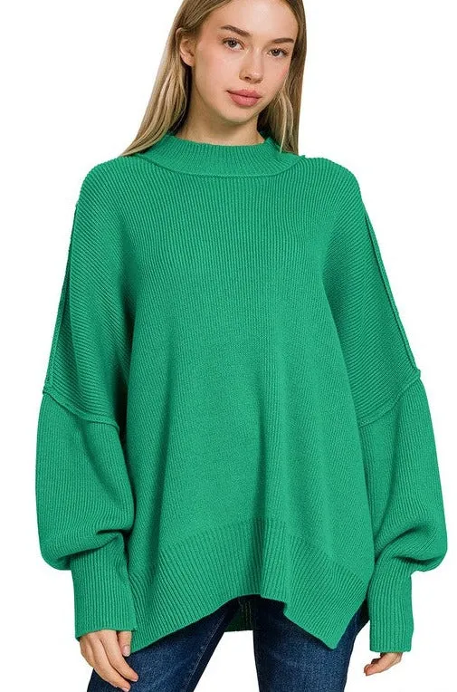 Stylish Comfy Fashion Side Slit Oversized Sweater