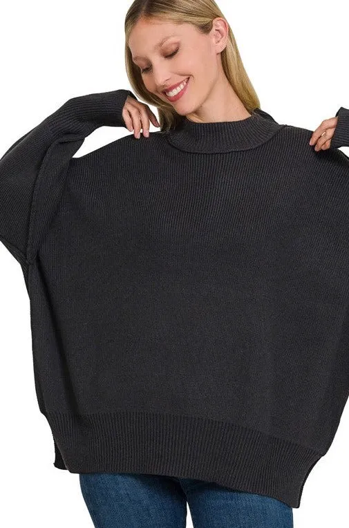 Stylish Comfy Fashion Side Slit Oversized Sweater