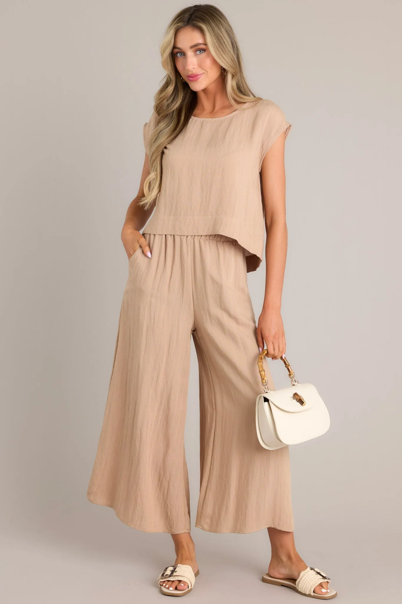 Timeless Threads Tan Cropped Pants