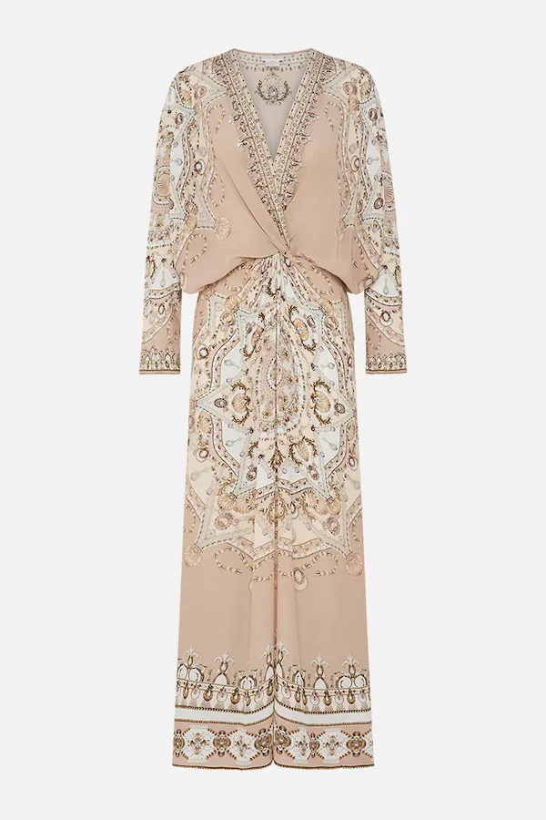 TWIST FRONT BATWING DRESS