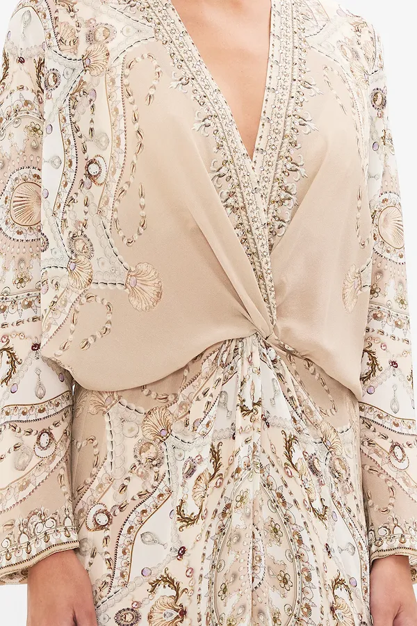 TWIST FRONT BATWING DRESS