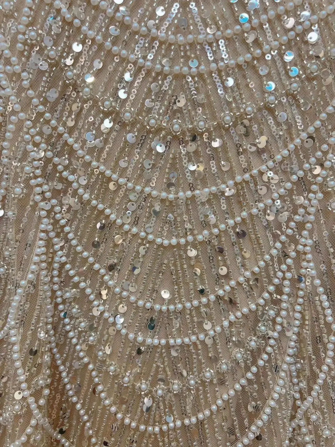 Vera | Off-Shoulder Pearl Embellished Mermaid Evening Gown